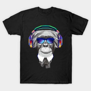 cool monkey with headphone T-Shirt